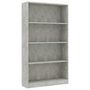 Voir la diapositive 2 : VIDAXL Bibliotheque a 4 niveaux Gris beton 80x24x142cm Bois ingenierie