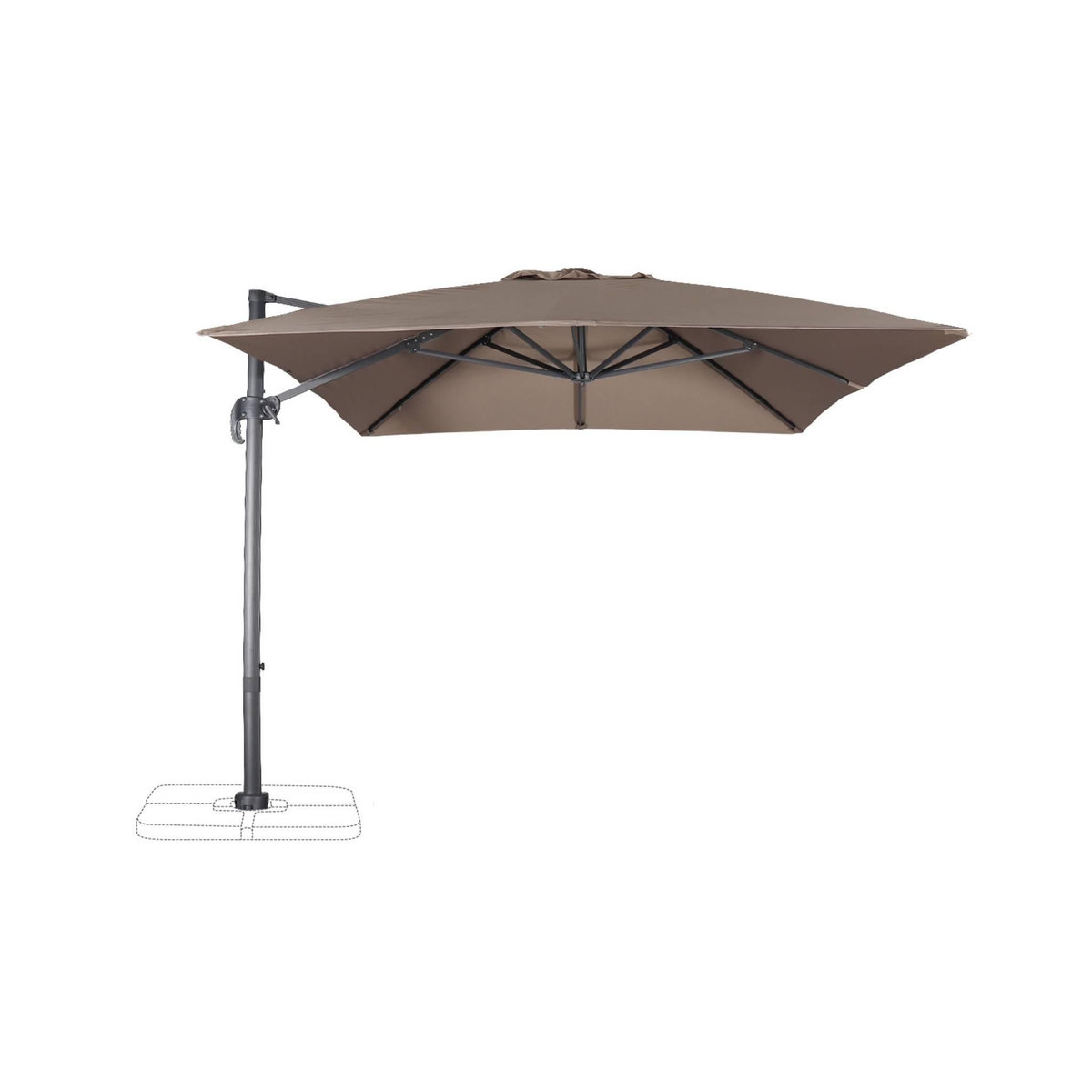SWEEEK Parasol déporté rectangulaire 3x4m - Wimereux - Parasol excentré inclinable dans 5 positions, rotatif à 360°