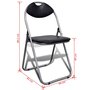 Voir la diapositive 6 : VIDAXL Chaises a manger pliables lot de 6 noir similicuir et acier