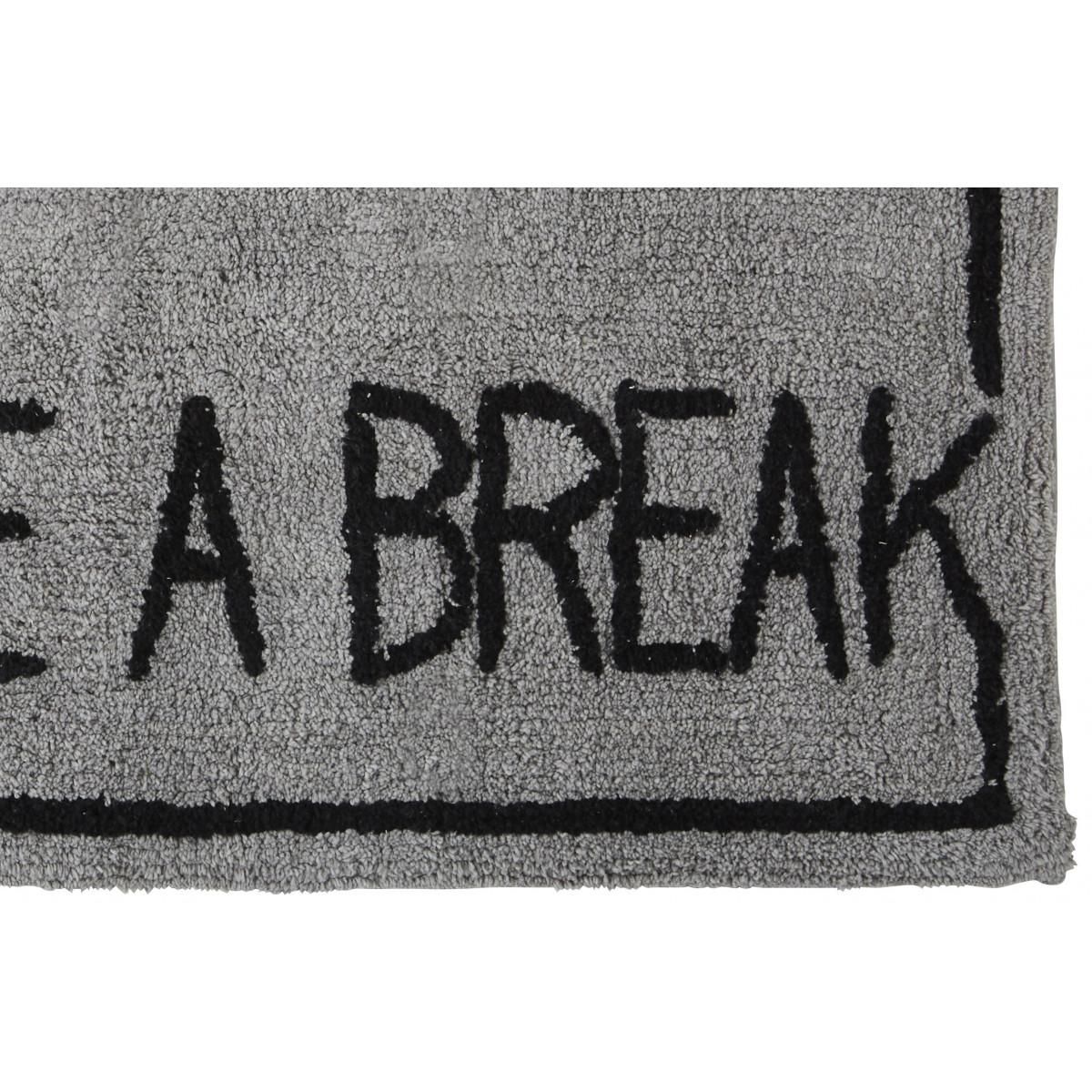 GUY LEVASSEUR Tapis déco texte en coton tufté 50x80cm