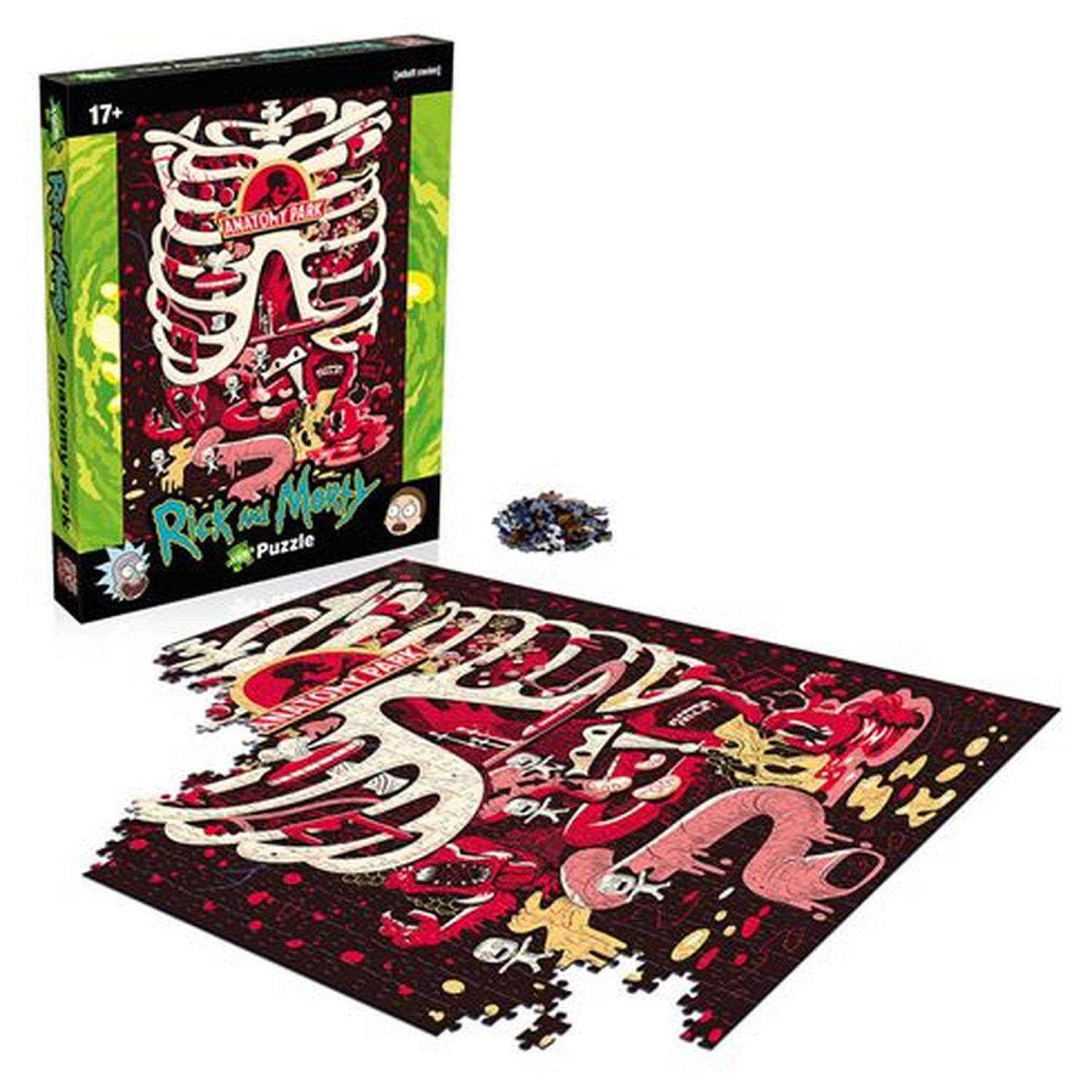 Voir la diapositive 2 :  WINNING MOVES Puzzle 1000 pièces Rick et Morty Anatomy Park