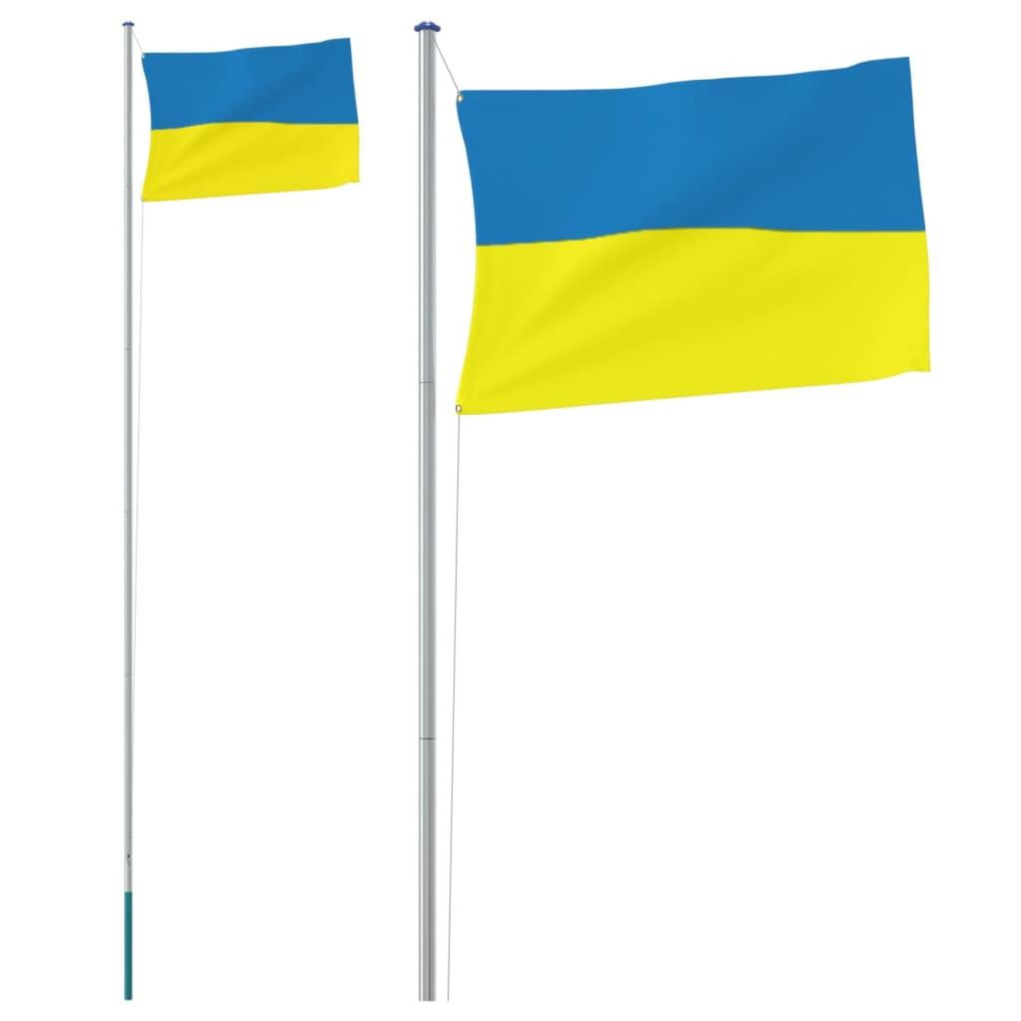 Voir la diapositive 2 : VIDAXL Drapeau de l'Ukraine et mat 6,23 m aluminium
