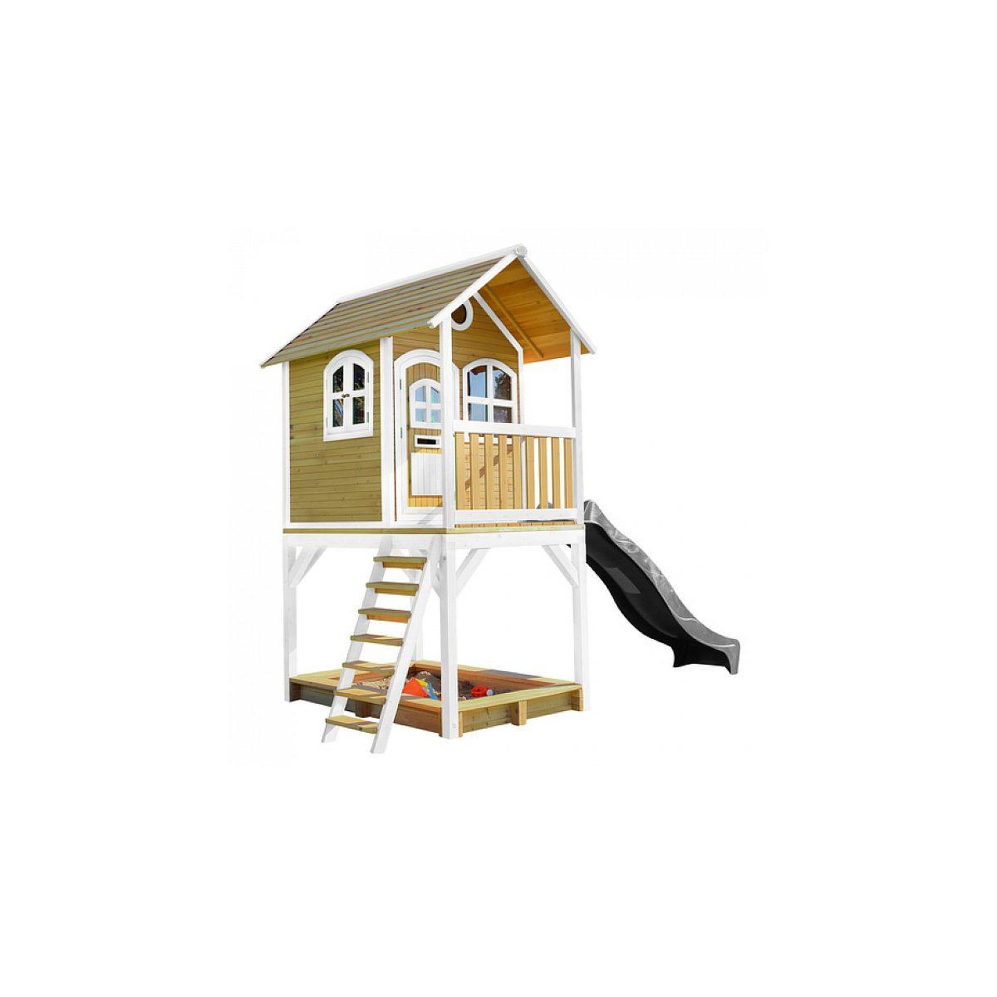 Voir la diapositive 2 : Axi House Axi classic sarah maisonnette marron blanc toboggan gris