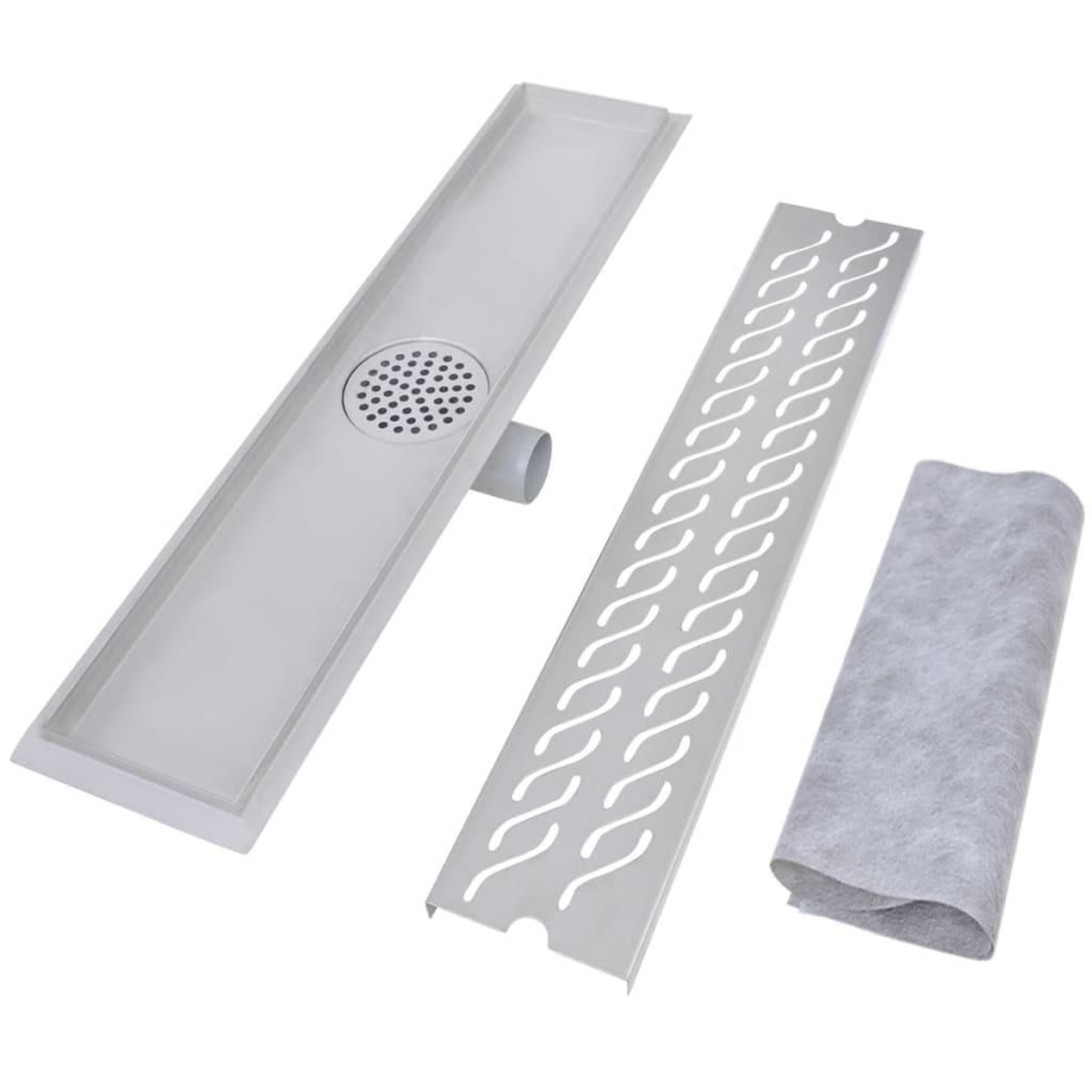 Voir la diapositive 4 : VIDAXL Drain de douche lineaire 2 pcs 630 x 140 mm Acier inoxydable