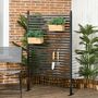 Voir la diapositive 5 : OUTSUNNY Clôture de jardin panneau en métal revêtement PE - dim. 93L x 22l x 150H cm - marron foncé