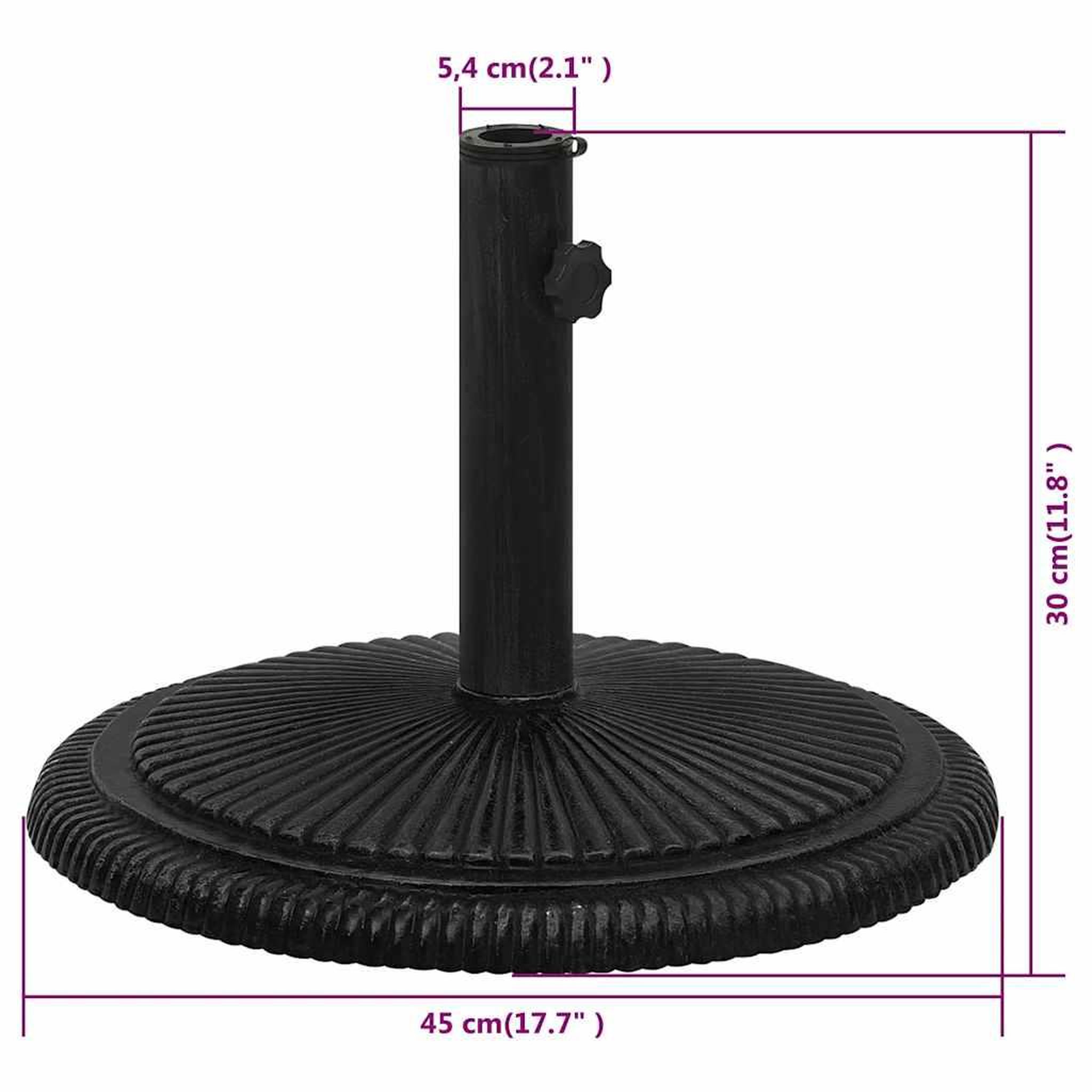 Voir la diapositive 6 : VIDAXL Socle de parasol Noir 45x45x30 cm Fonte
