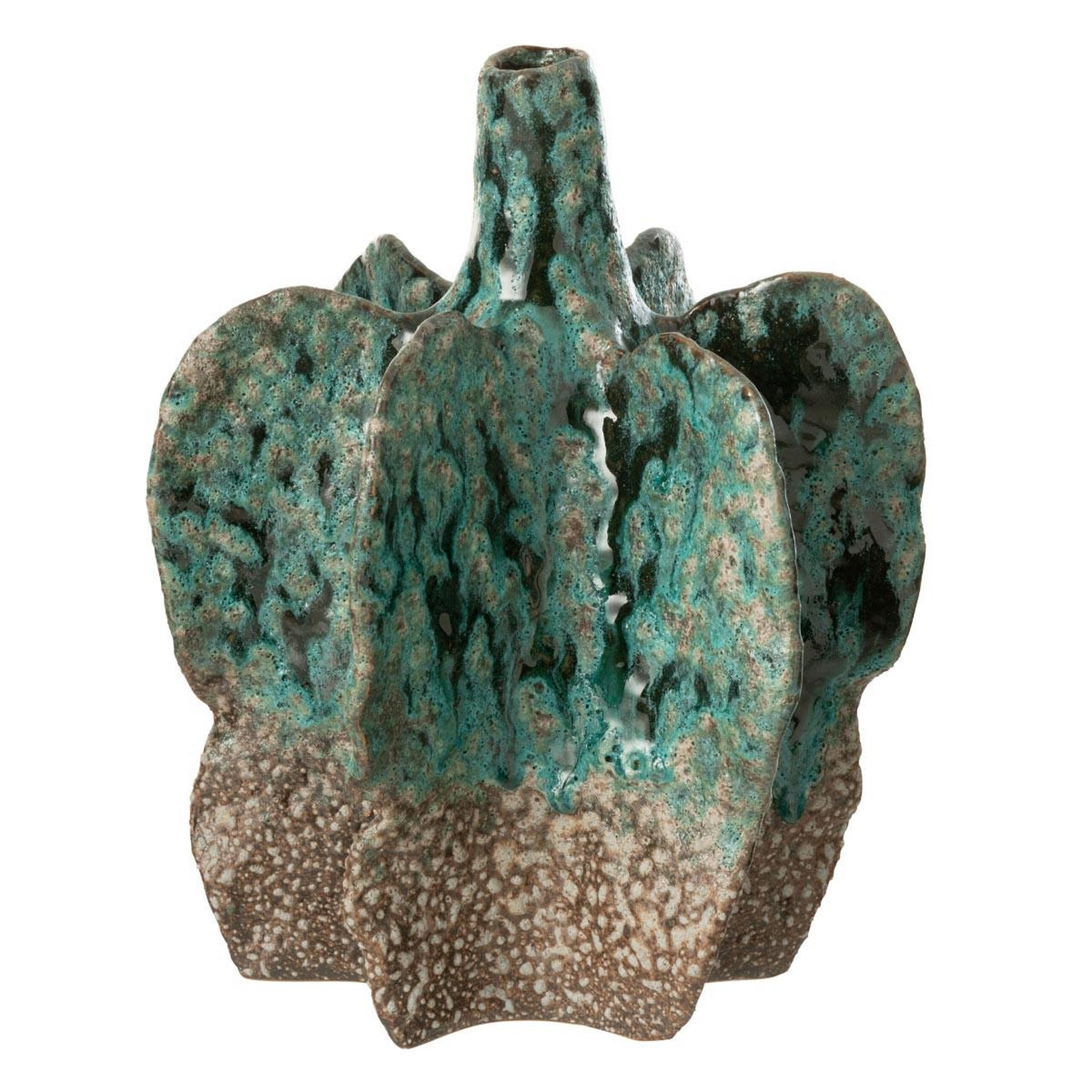 J-LINE Vase déco en céramique  naga  30cm bleu azur