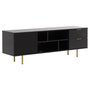 Voir la diapositive 4 : BEST MOBILIER Monica - meuble tv - noir - 4 niches et 2 portes - 150 cm