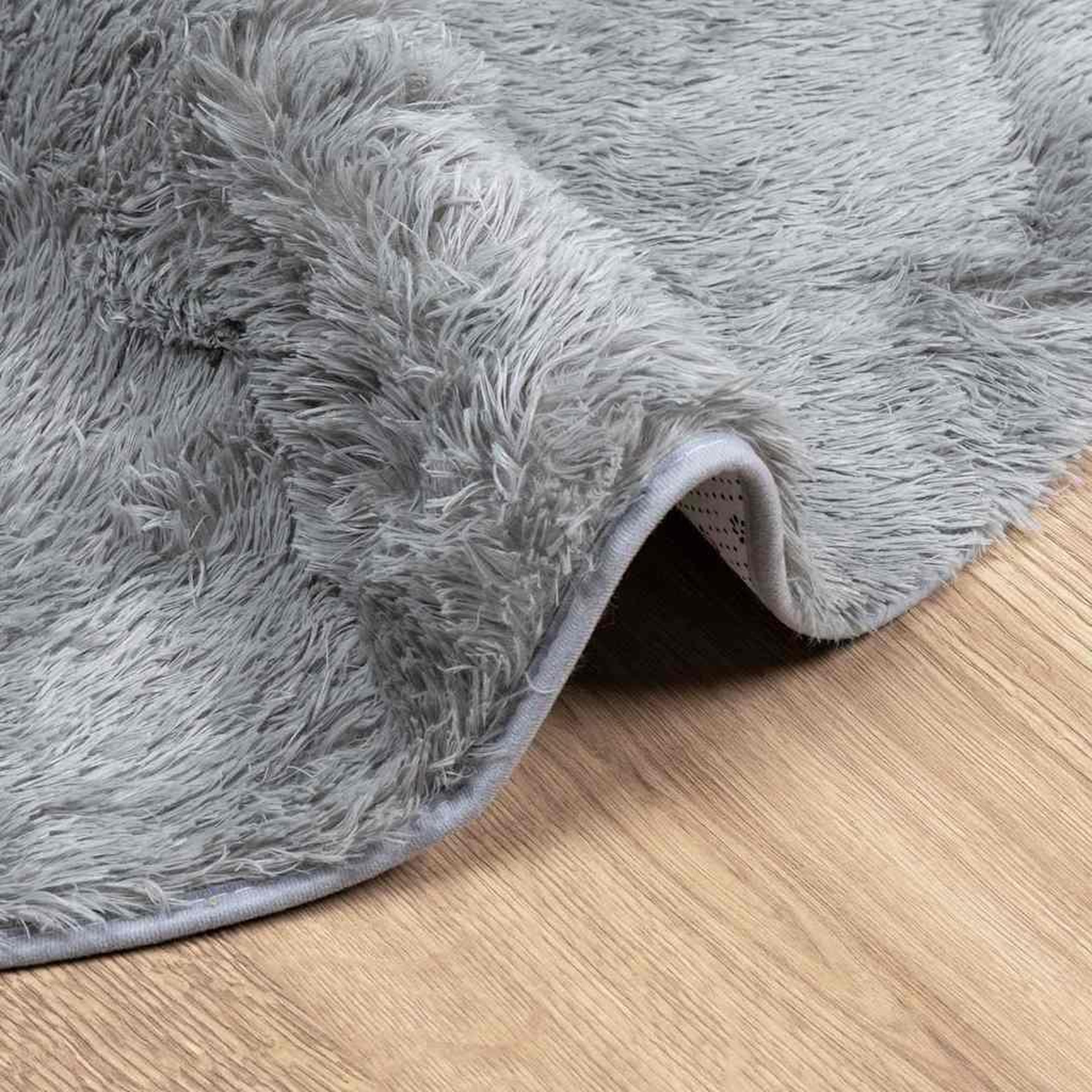 Voir la diapositive 5 : VIDAXL Tapis Shaggy a poils longs NAVARRA gris argente 100x100 cm