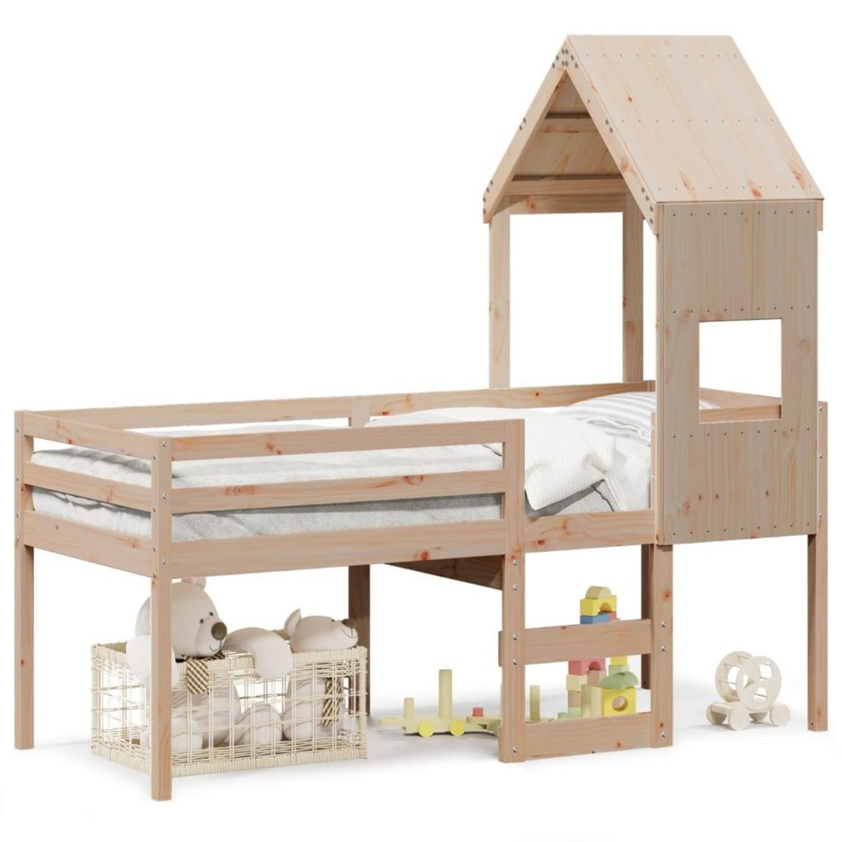 VIDAXL Lit haut sans matelas 90x190 cm bois de pin massif