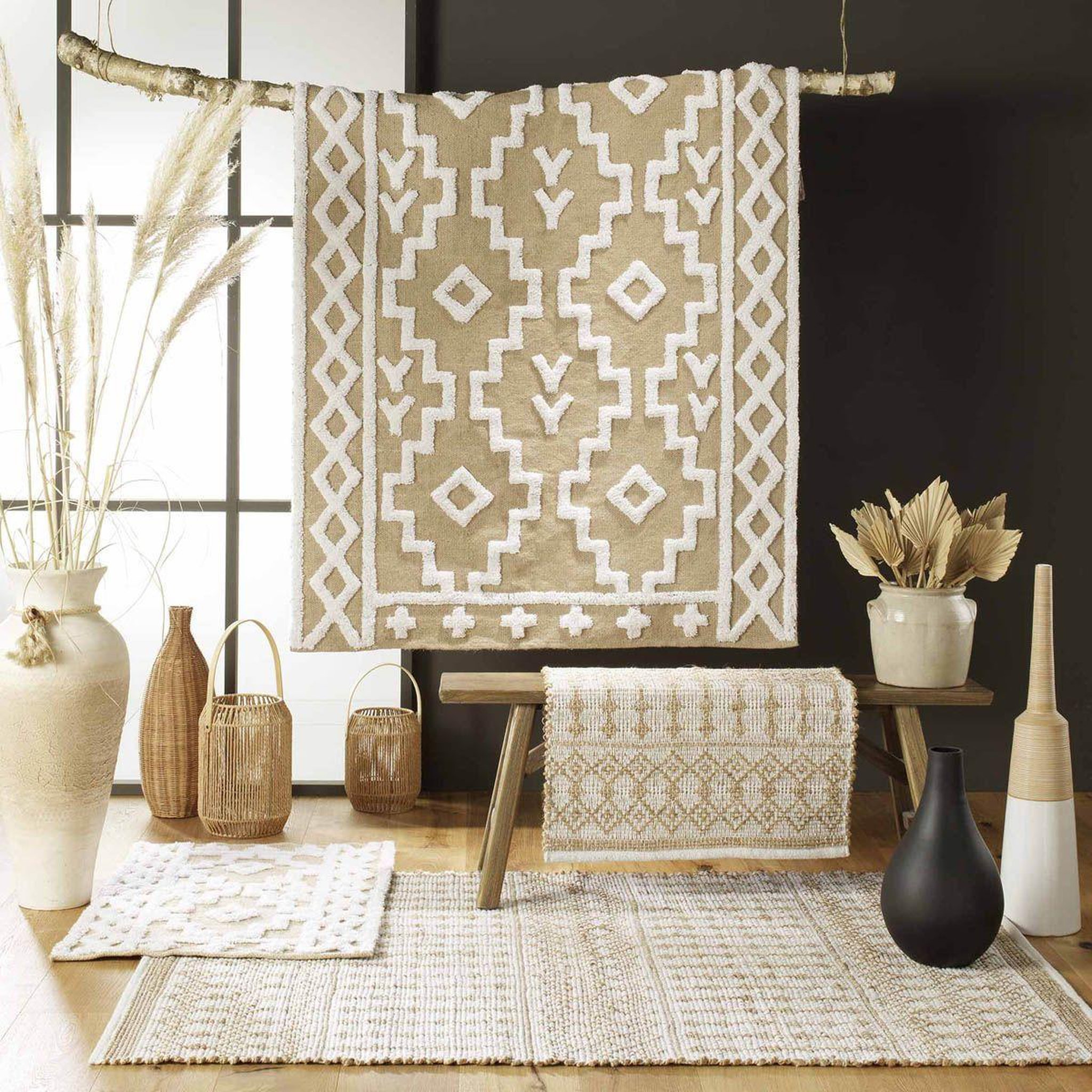 Voir la diapositive 4 : Douceur d'Intérieur Tapis déco en jute  medine  120x170cm naturel