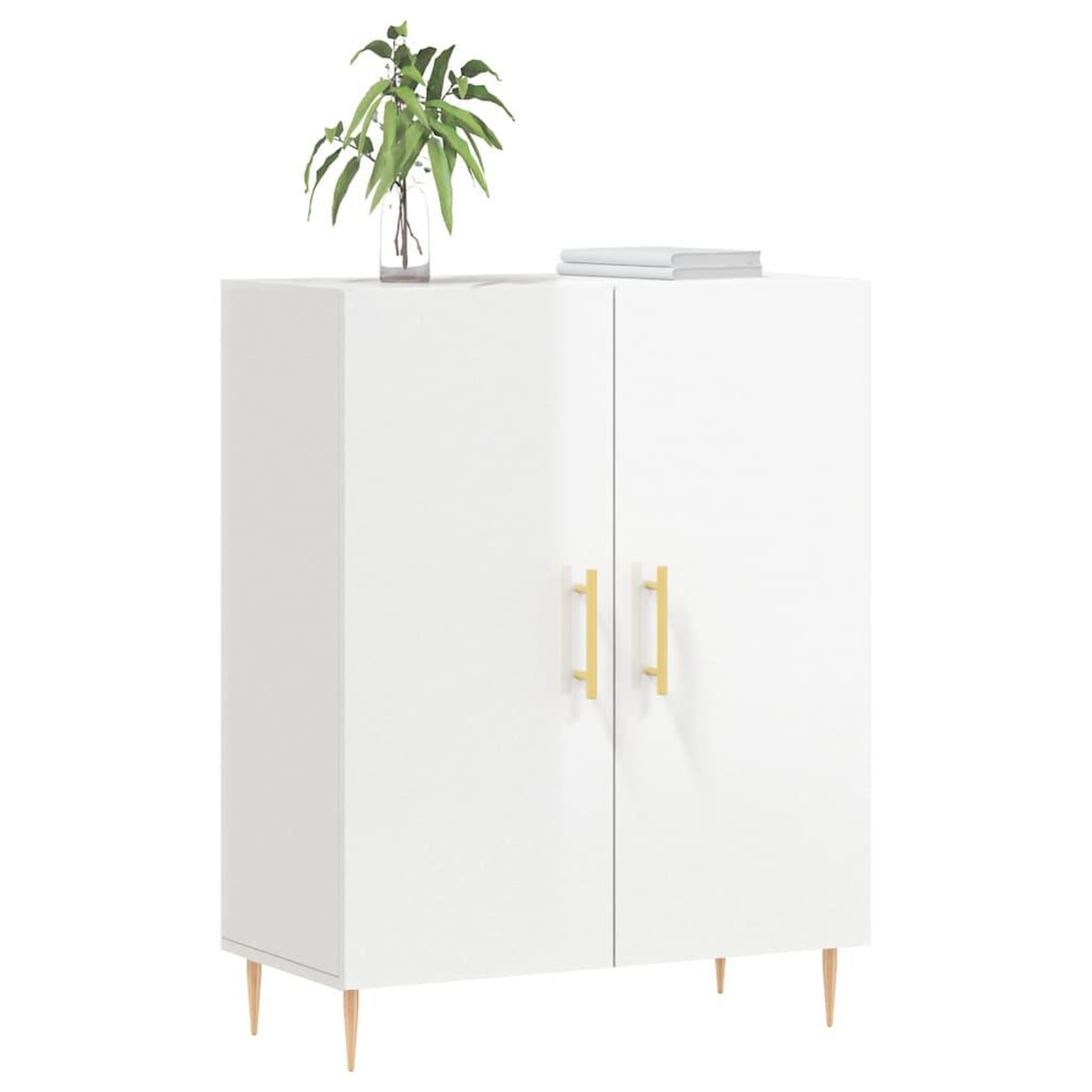 Voir la diapositive 3 : VIDAXL Buffet Blanc brillant 69,5x34x90 cm Bois d'ingenierie