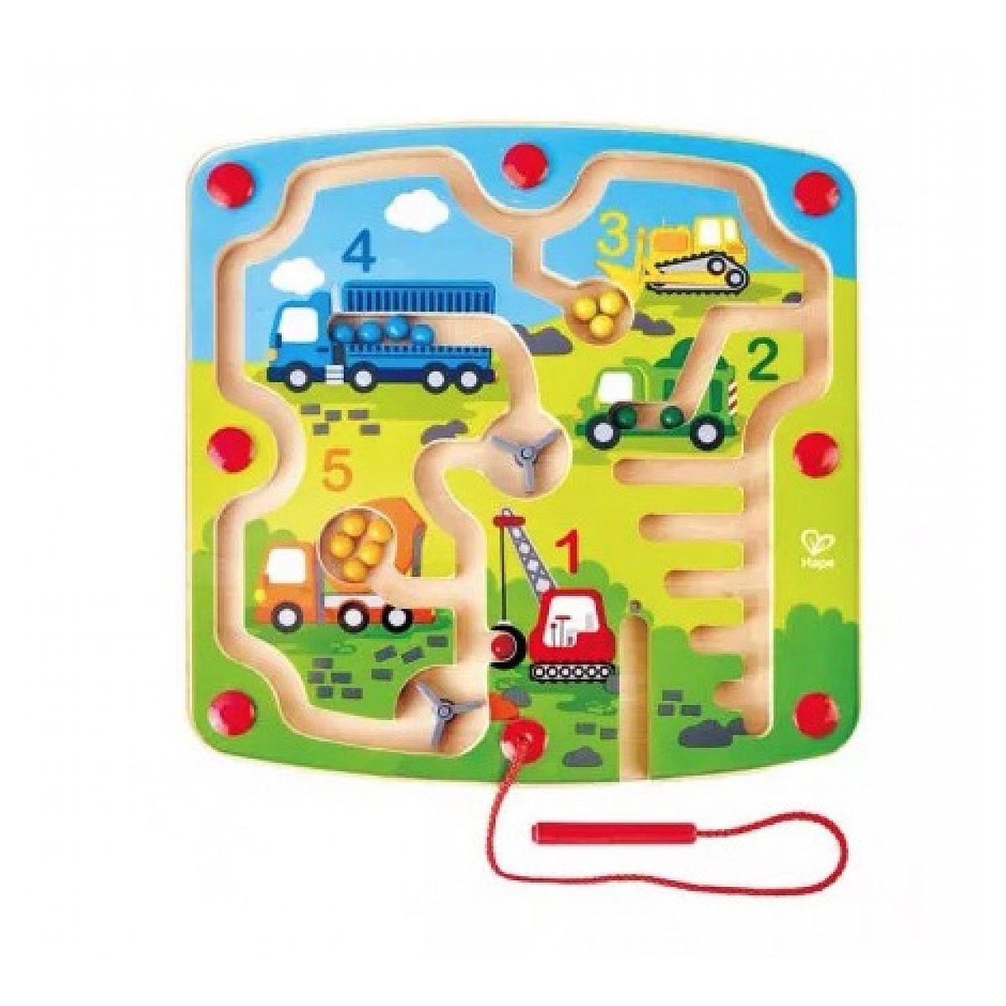 Voir la diapositive 2 : Hape Labyrinthe magnetique vehicules de chantier