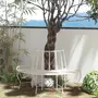 OUTSUNNY Banc d'arbre style antique fer forgé - banc de jardin pour arbre Ø 71 cm max. - banc circulaire - métal blanc effet vieilli