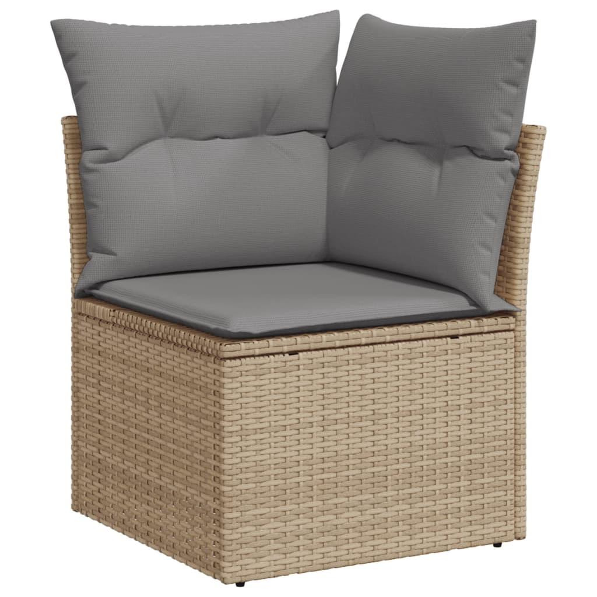 Voir la diapositive 5 : VIDAXL Salon de jardin avec coussins 7 pcs beige resine tressee