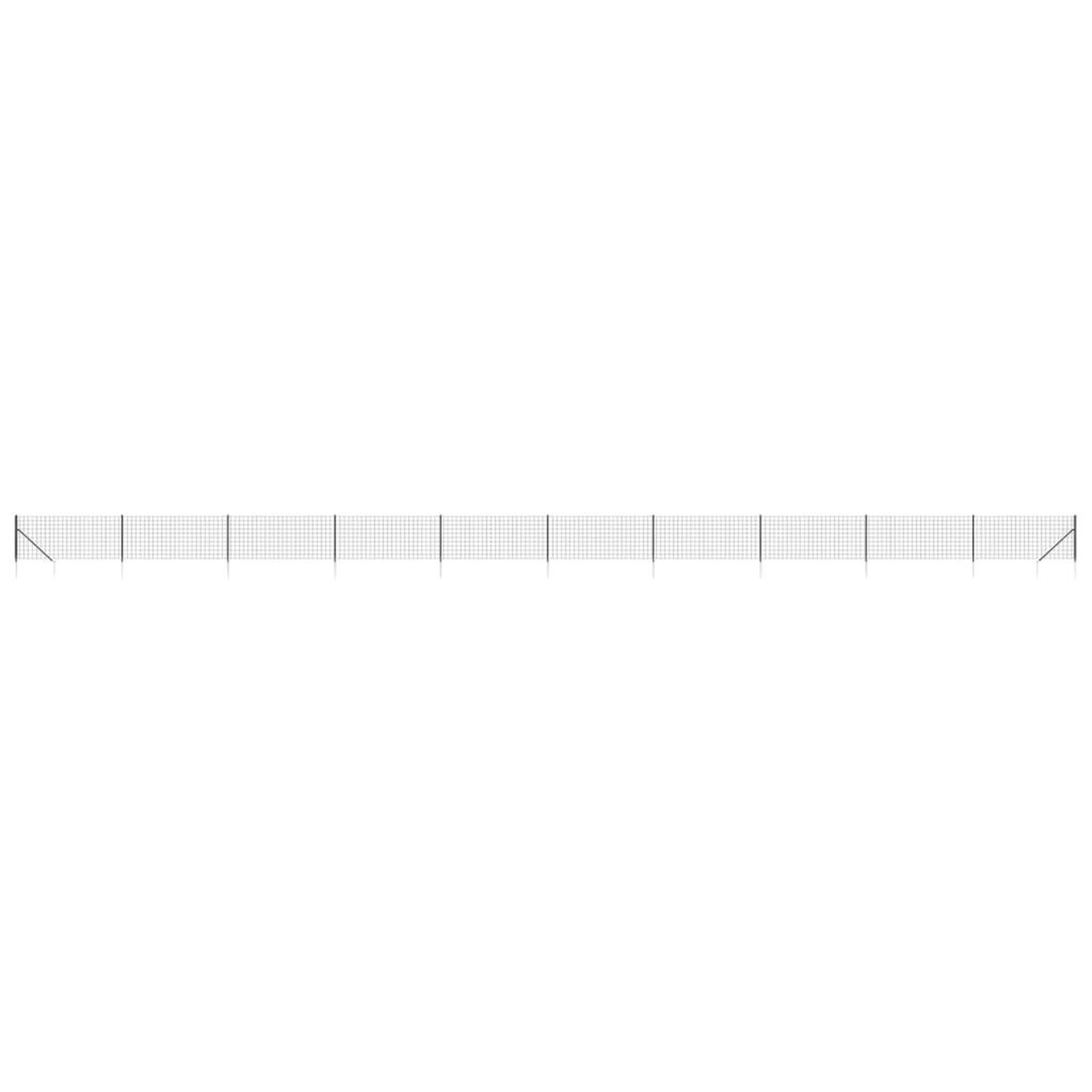 Voir la diapositive 2 : VIDAXL Cloture en treillis metallique et ancrage anthracite 1,1x25 m