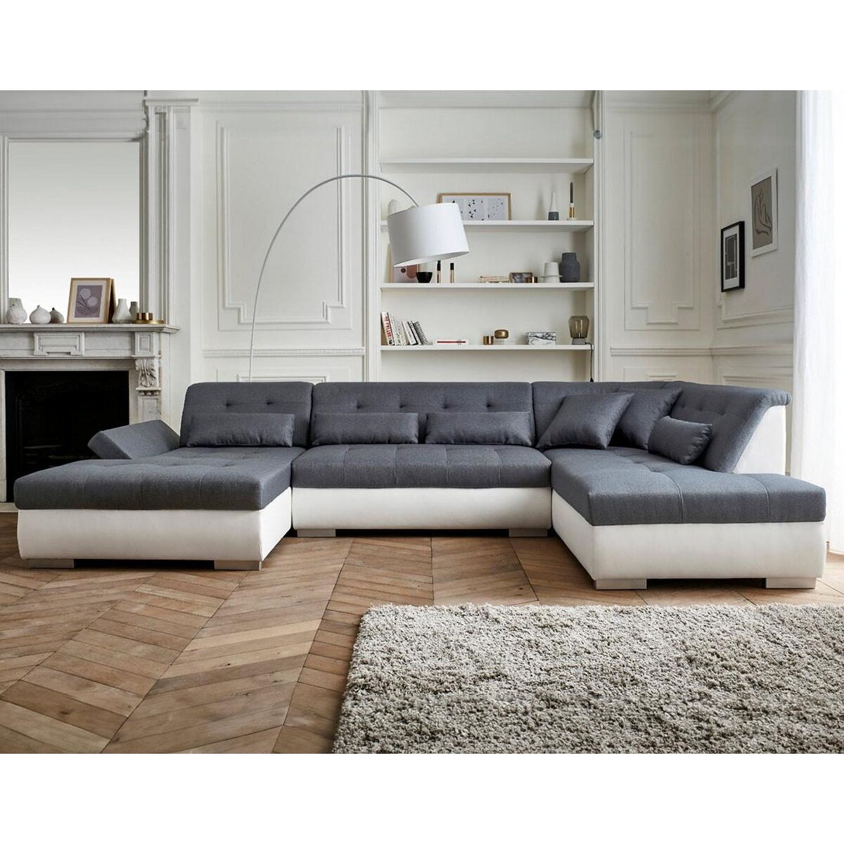 LISA DESIGN Vermont - canapé panoramique d'angle droit - 7 places - xxl