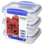 SISTEMA Lot 3 boites alimentaires rectangualires clips 200ml