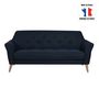 Voir la diapositive 3 : Canapé 3 places scandinave tissu chiné SANTANA, pieds hêtre