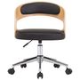 Voir la diapositive 3 : VIDAXL Chaise pivotante de bureau Noir Bois courbe et similicuir