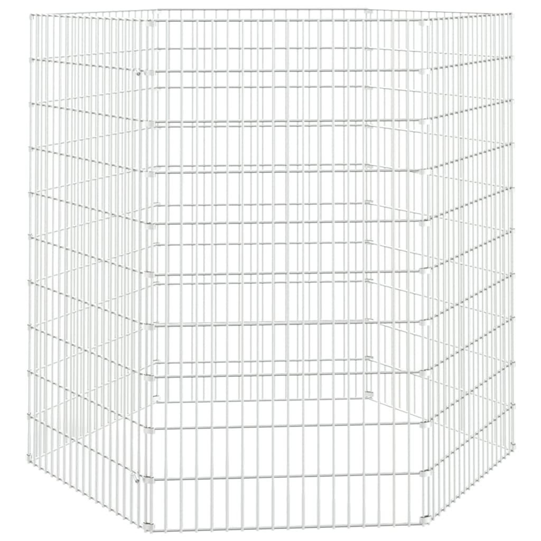 Voir la diapositive 2 : VIDAXL Enclos d'animaux en liberte 6 panneaux 54x100 cm fer galvanise