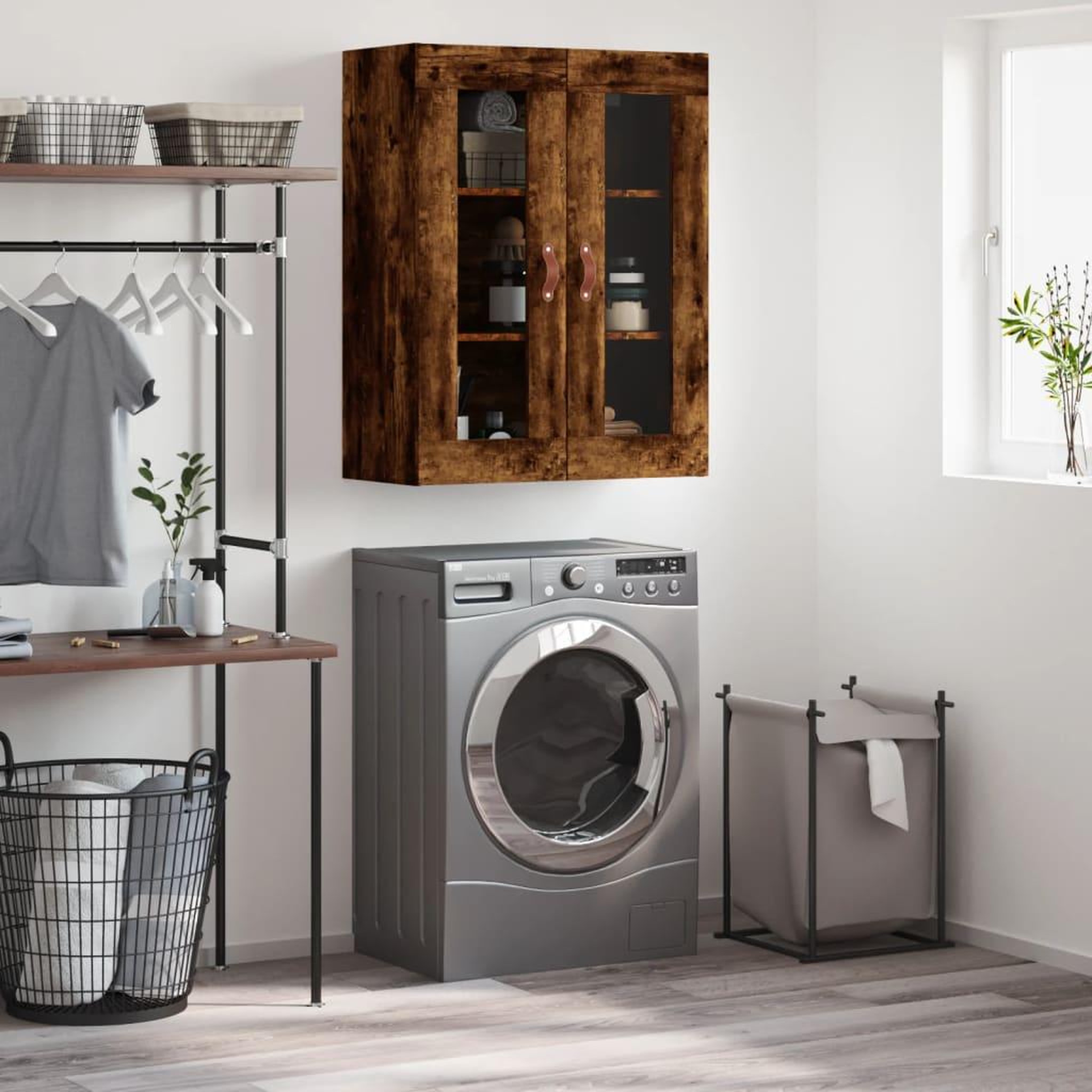 VIDAXL Armoire murale chene fume 69,5x34x90 cm