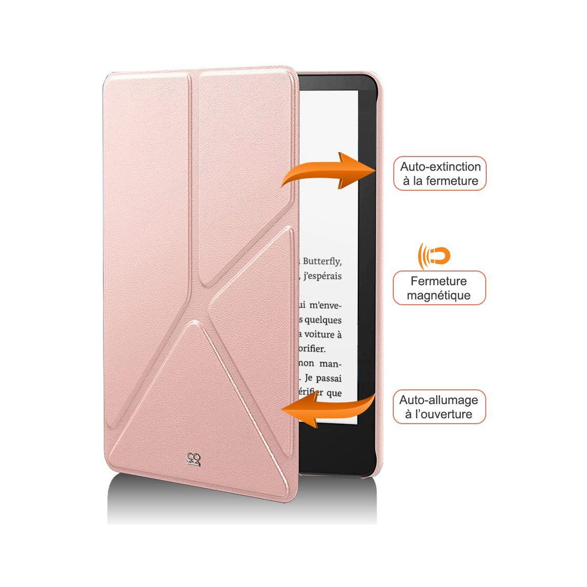 Voir la diapositive 2 : IBROZ Etui origami kindle paperwhite 2021 rose