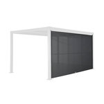 SWEEEK Auvent 4m aluminium et textilène pour pergola bioclimatique anthracite Palace