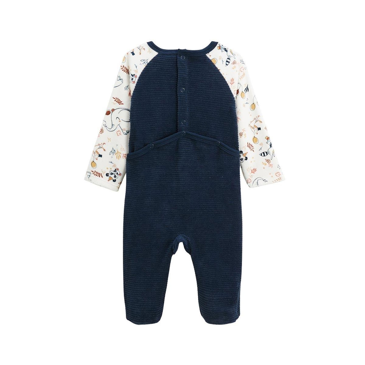 Petit Béguin Pyjama bébé en velours Cirque d'automne