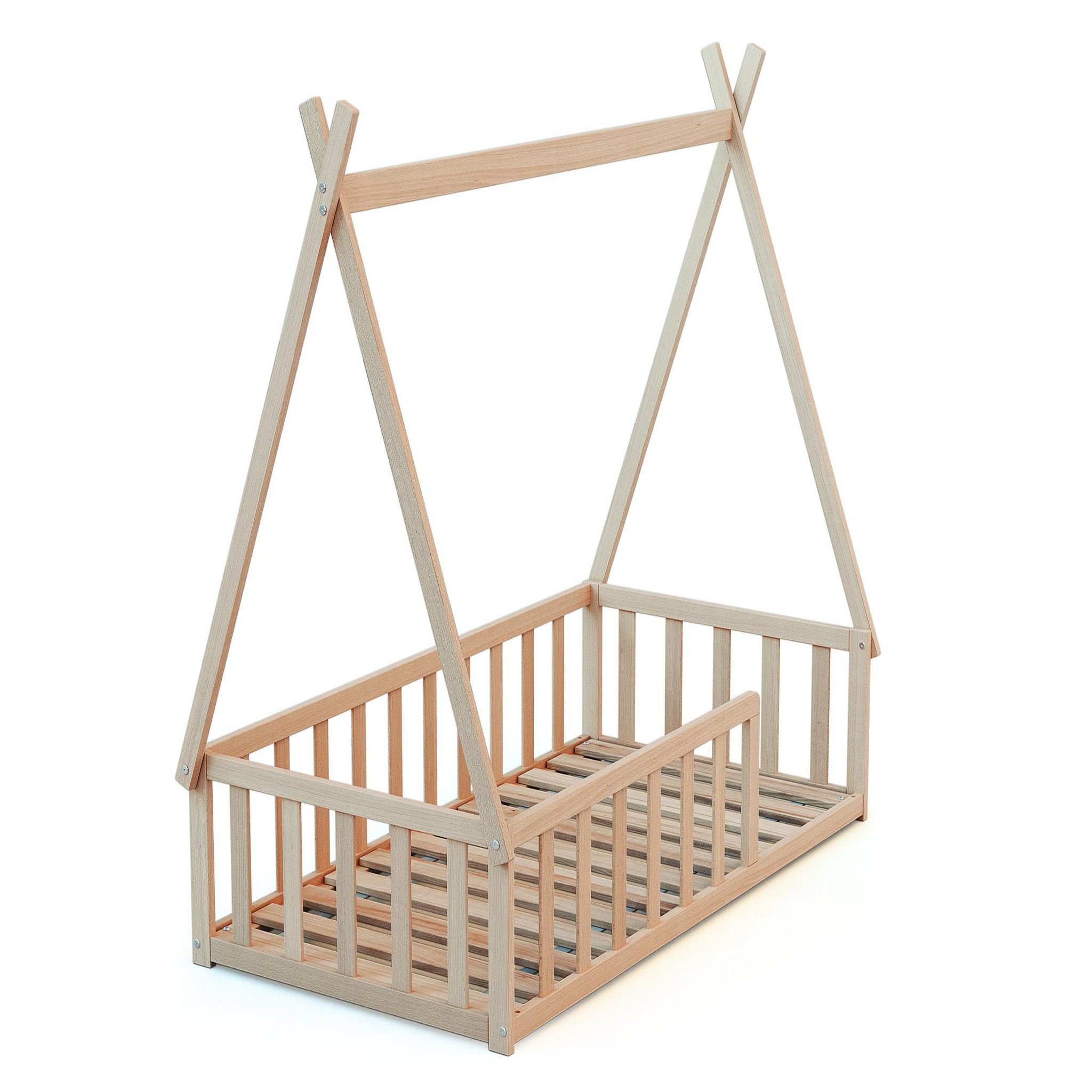 Voir la diapositive 2 : WEBABY Lit Tipi au sol  en bois