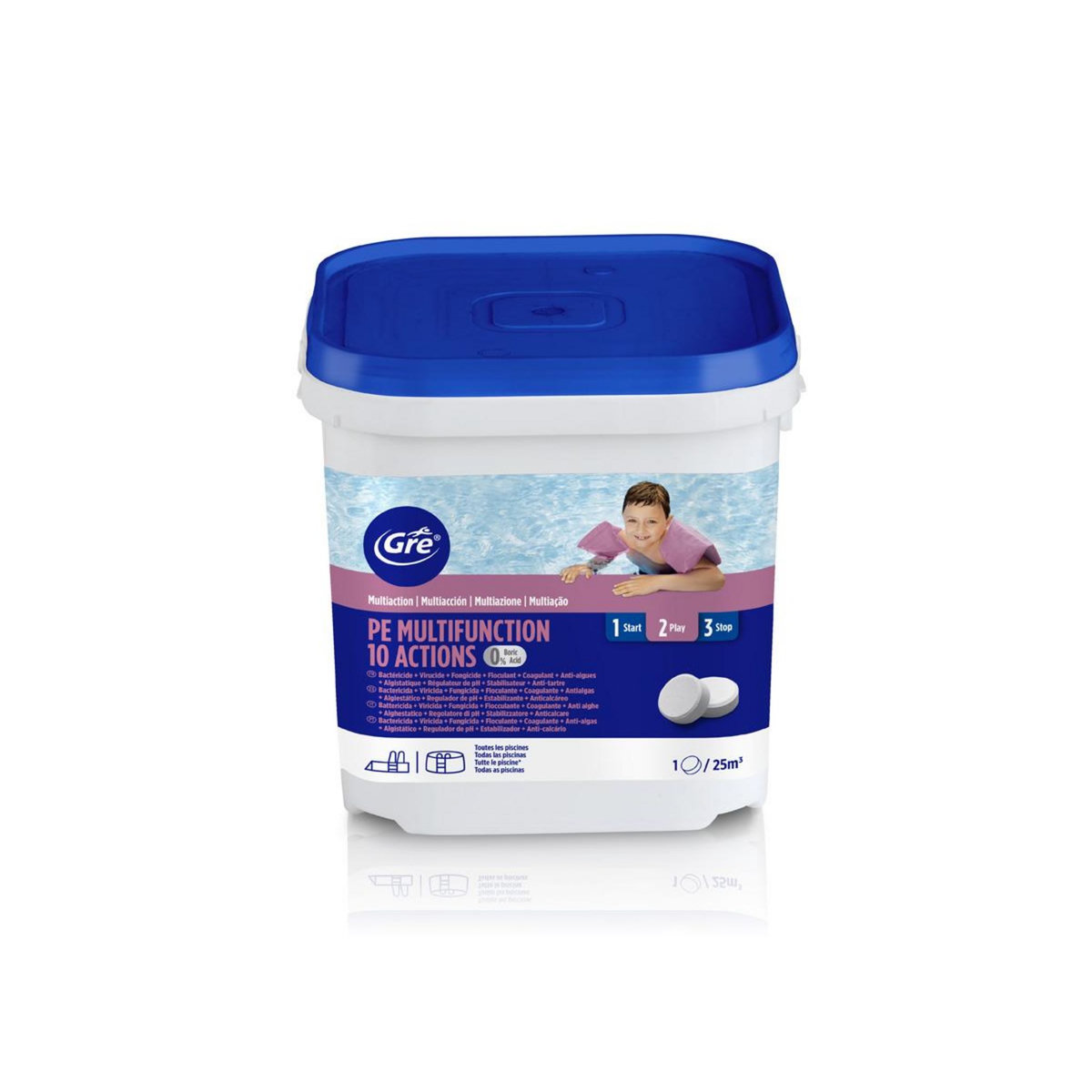 GRE Chlore 10 actions sans acide borique 5 kg - Gré