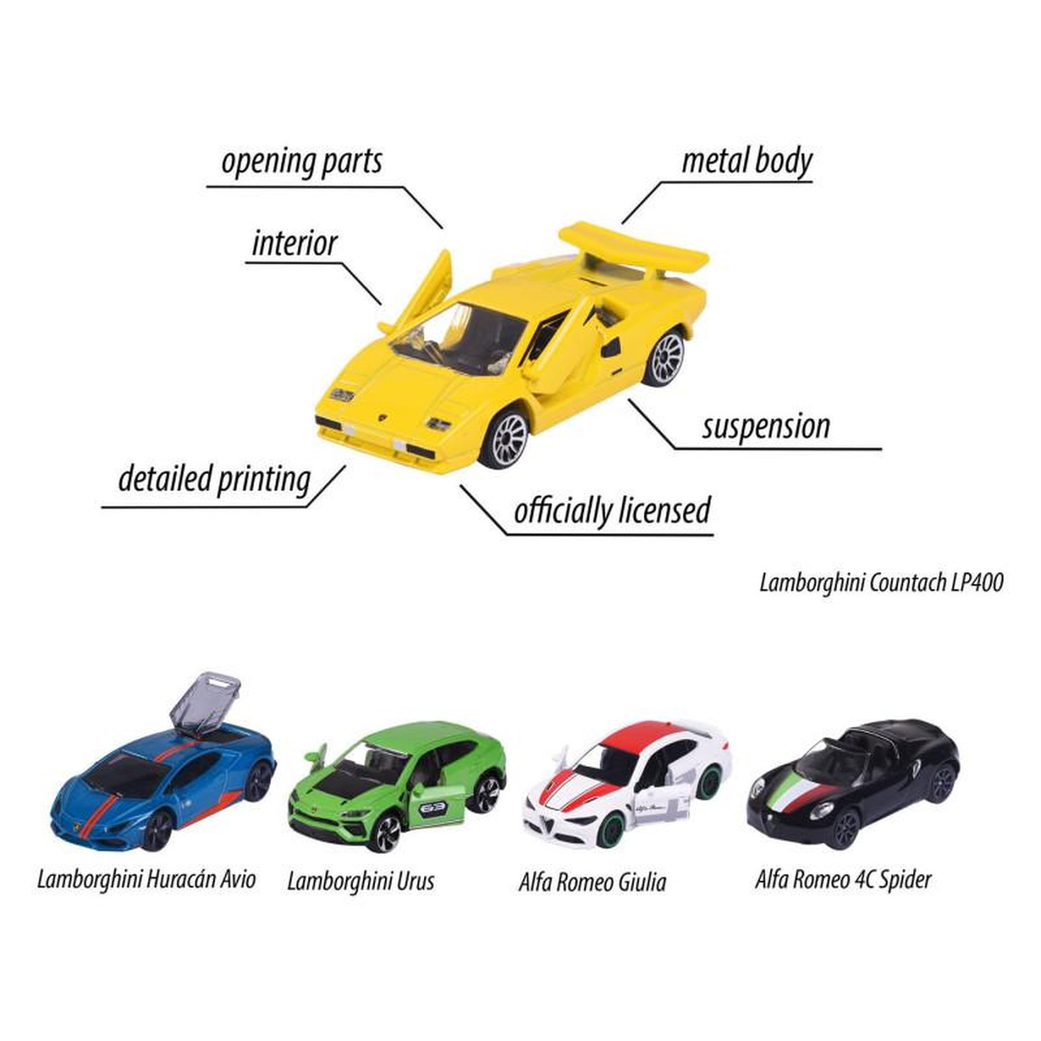Voir la diapositive 4 : Majorette Majorette Dream Cars Italy Cars, 5pcs. 212053178