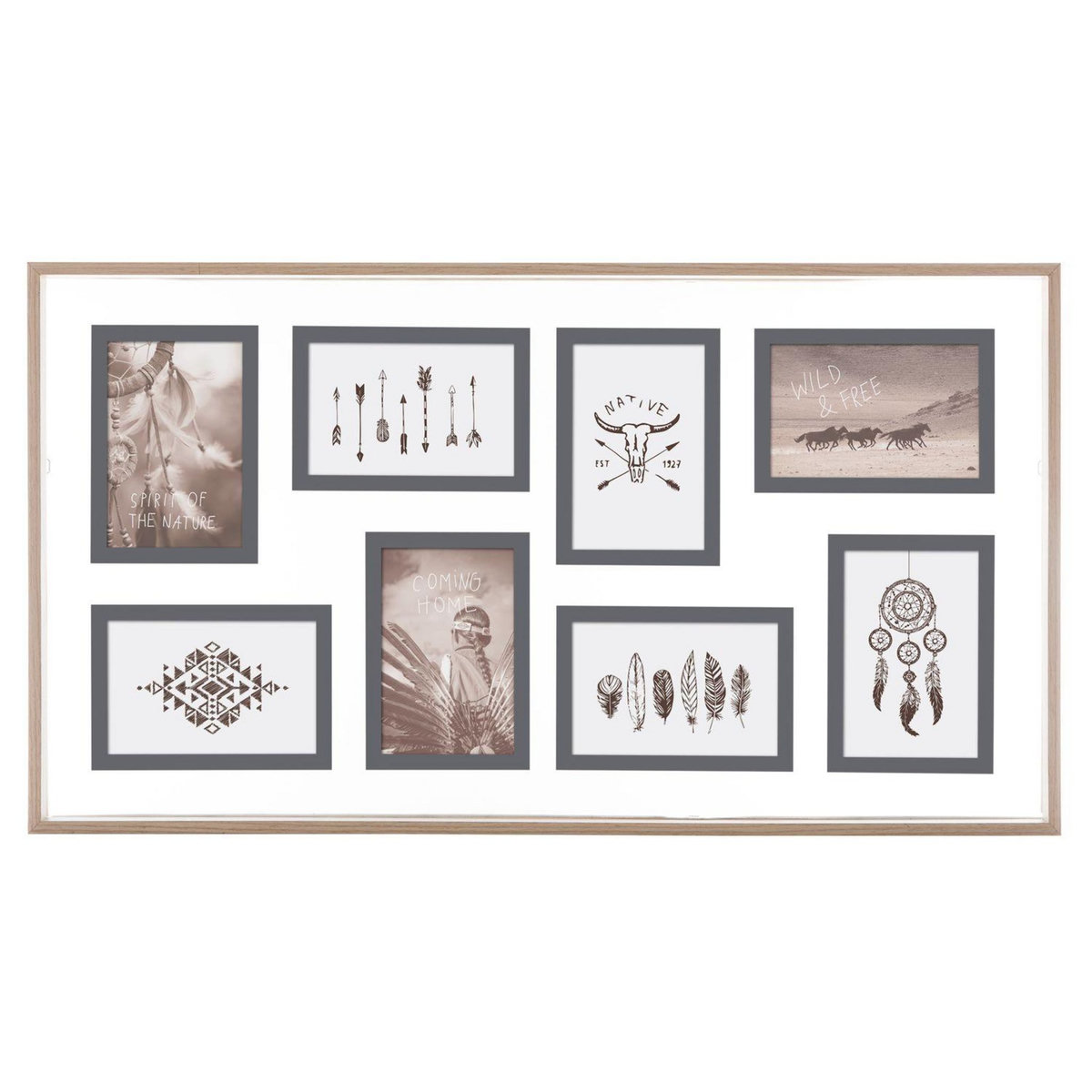 ATMOSPHERA Pêle-mêle scandinave Adam - 8 Photos - Blanc