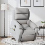 VIDAXL Fauteuil de massage inclinable Gris clair Tissu