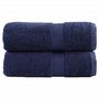 Voir la diapositive 1 : VIDAXL Serviettes d invité de qualité sup. SOLUND 2 pcs bleu marine