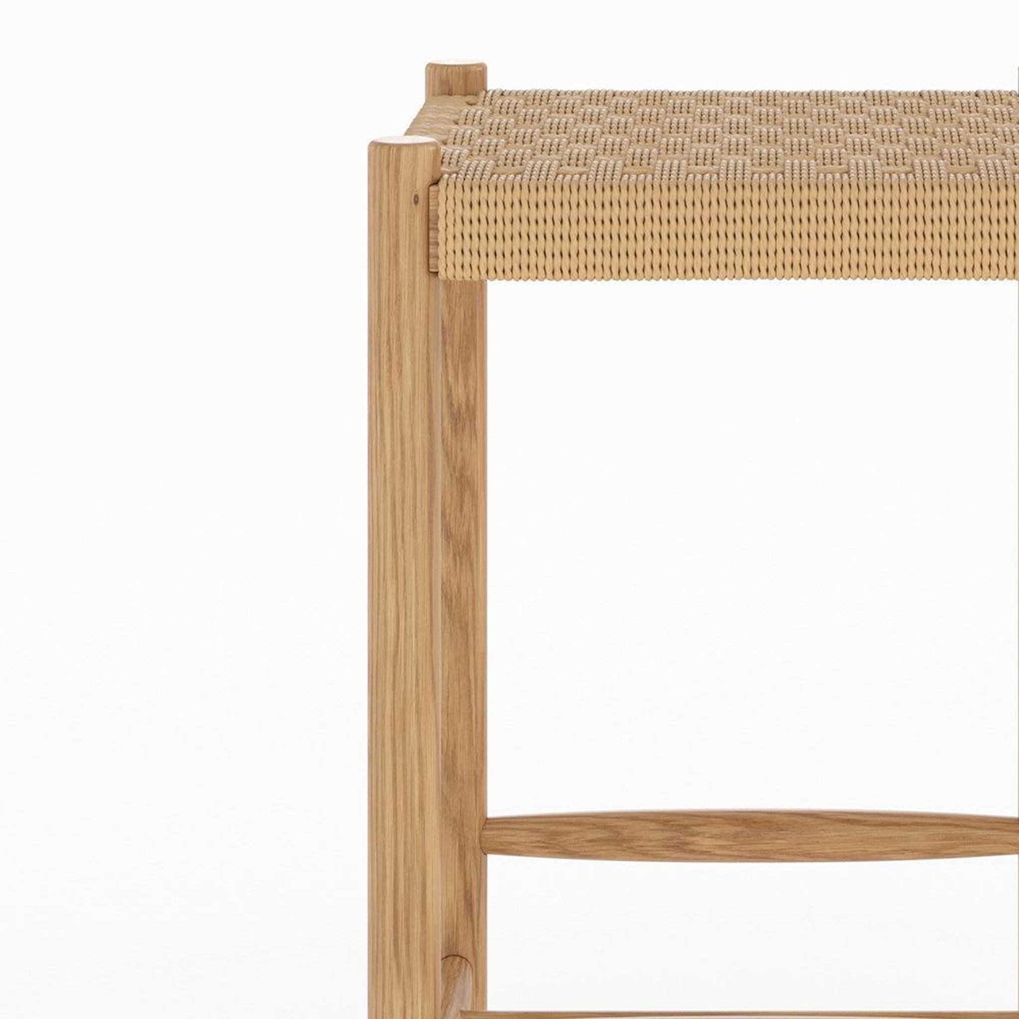 Voir la diapositive 6 : MAISON PAVANE Tabouret pour îlot central 65 cm en tressage et bois-Kepler