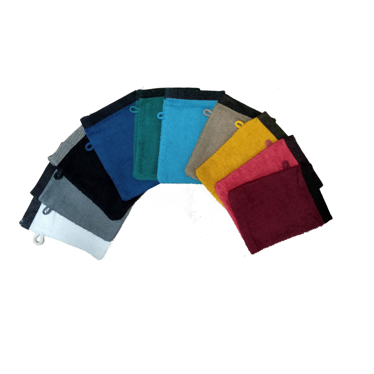 ACTUEL Lot de 2 gants de toilette uni en  coton 450GSM