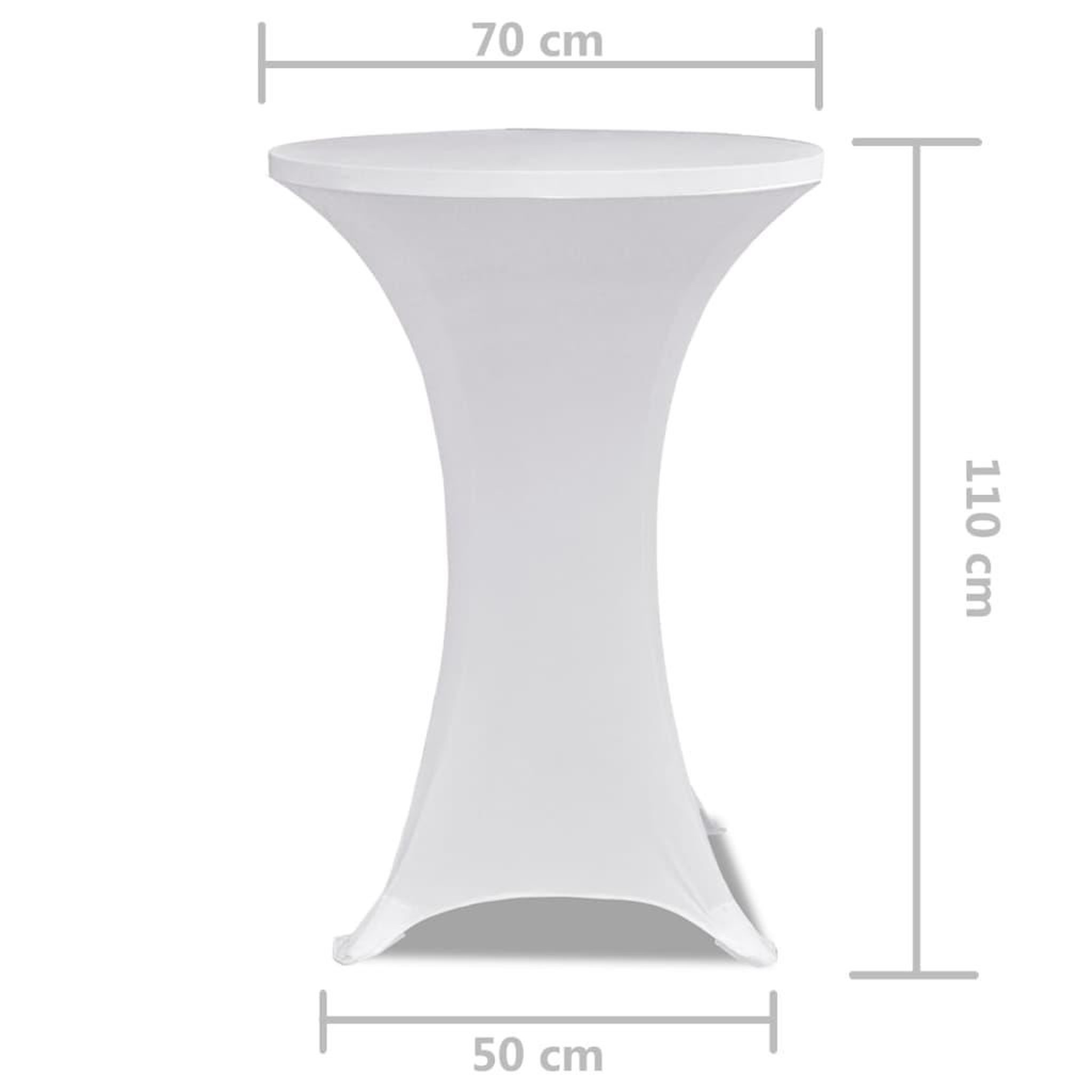 Voir la diapositive 5 : VIDAXL Housse de table Ø 70 cm Blanc extensible 2 pcs