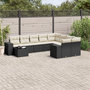 Voir la diapositive 1 : VIDAXL Salon de jardin 10 pcs avec coussins noir resine tressee