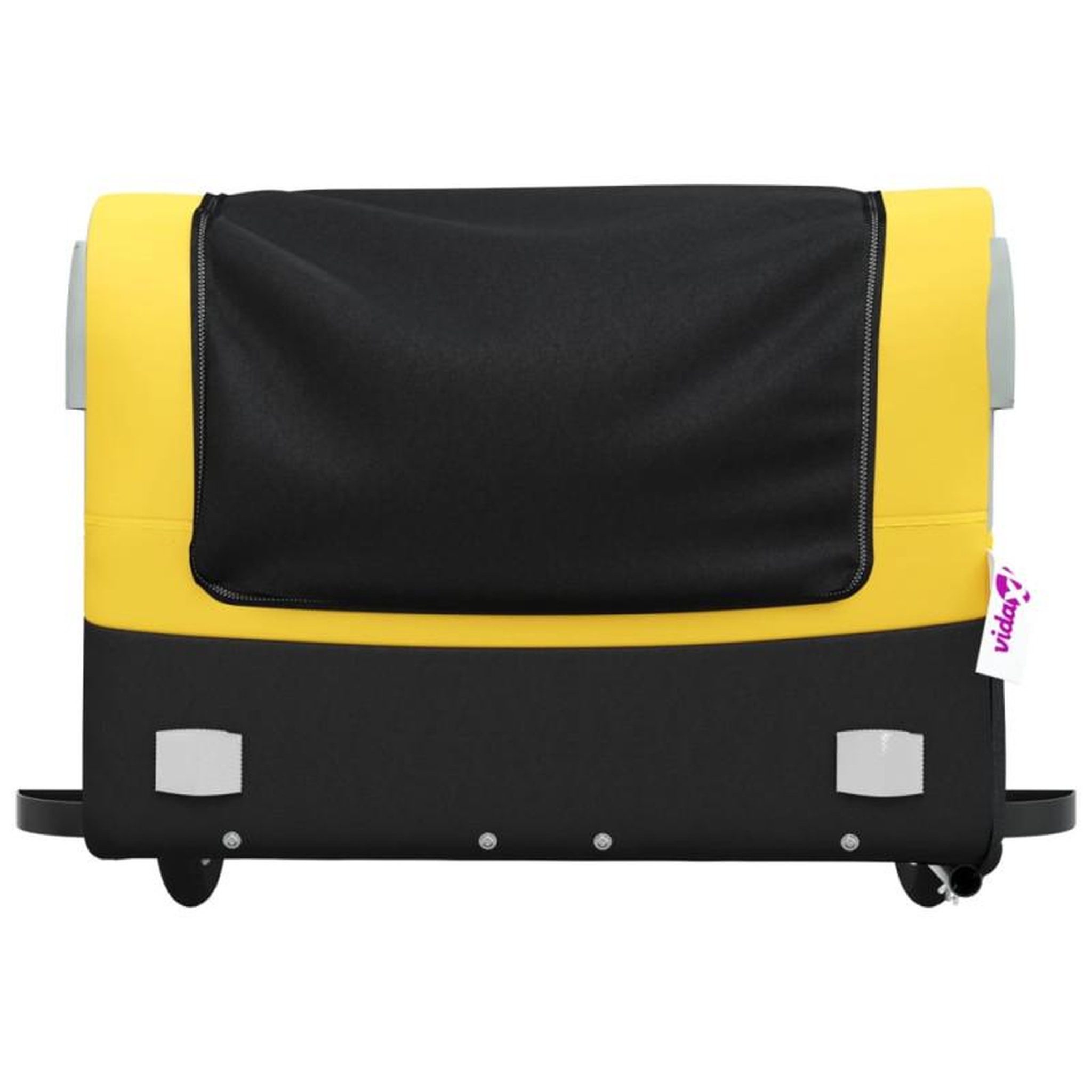 Voir la diapositive 6 : VIDAXL Remorque de vélo noir et jaune 45 kg fer