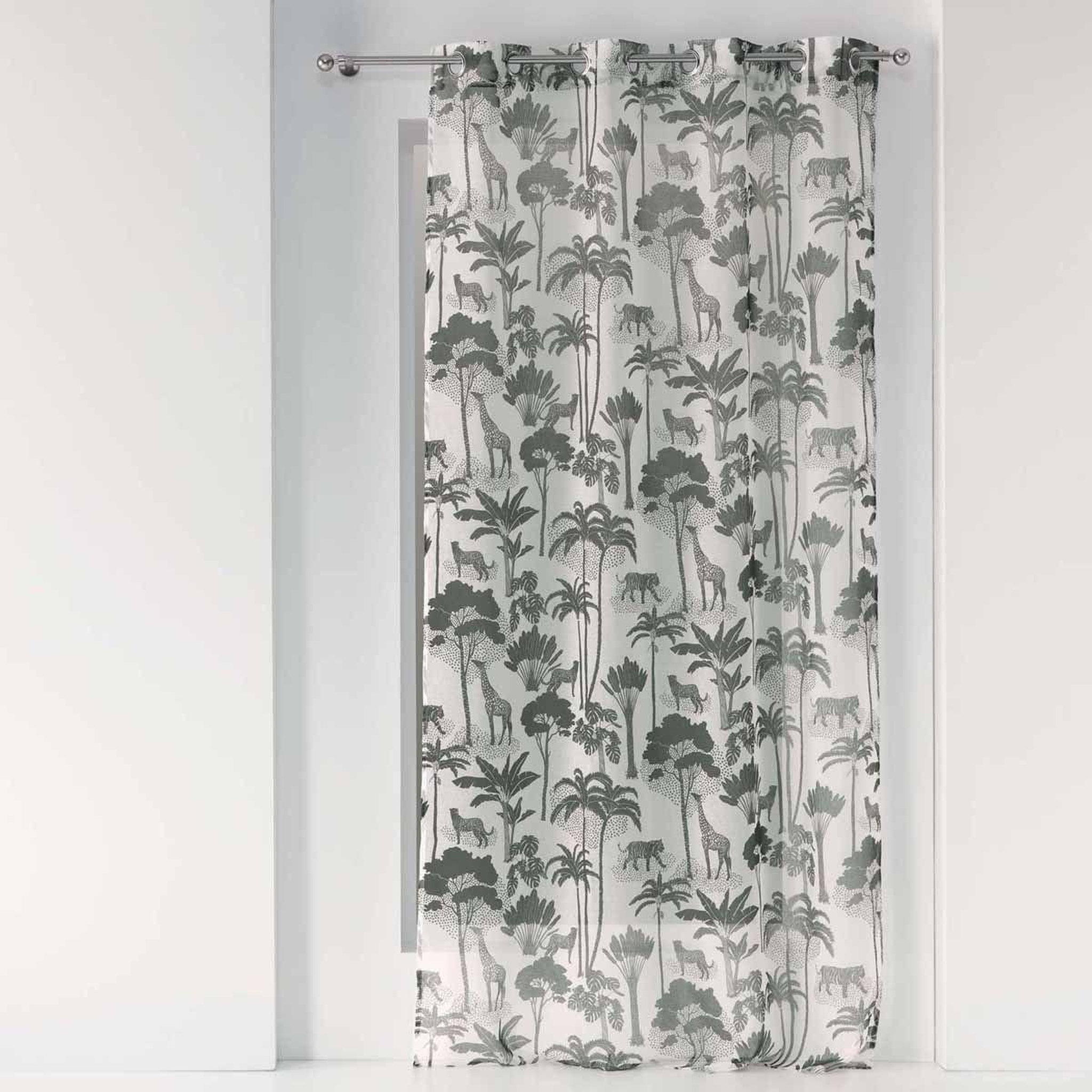 Douceur d'Intérieur Rideau voilage à œillets  manapany  140x240cm kaki