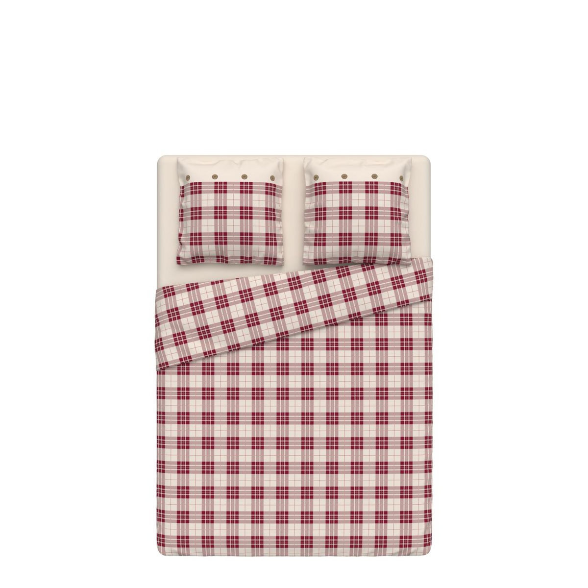 ACTUEL Parure de drap plat en coton motifs carreaux FINLEY