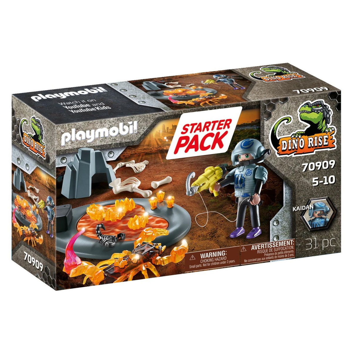 PLAYMOBIL 70909 - Dino Rise - Starter Pack Agent avec Scorpion de feu 