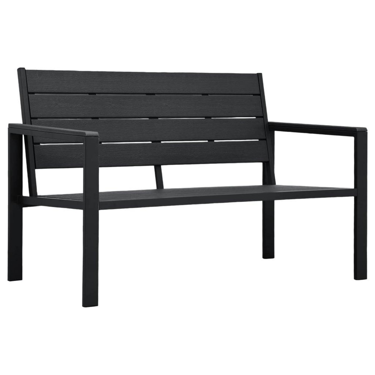 VIDAXL Banc de jardin 120 cm PEHD Noir Aspect de bois