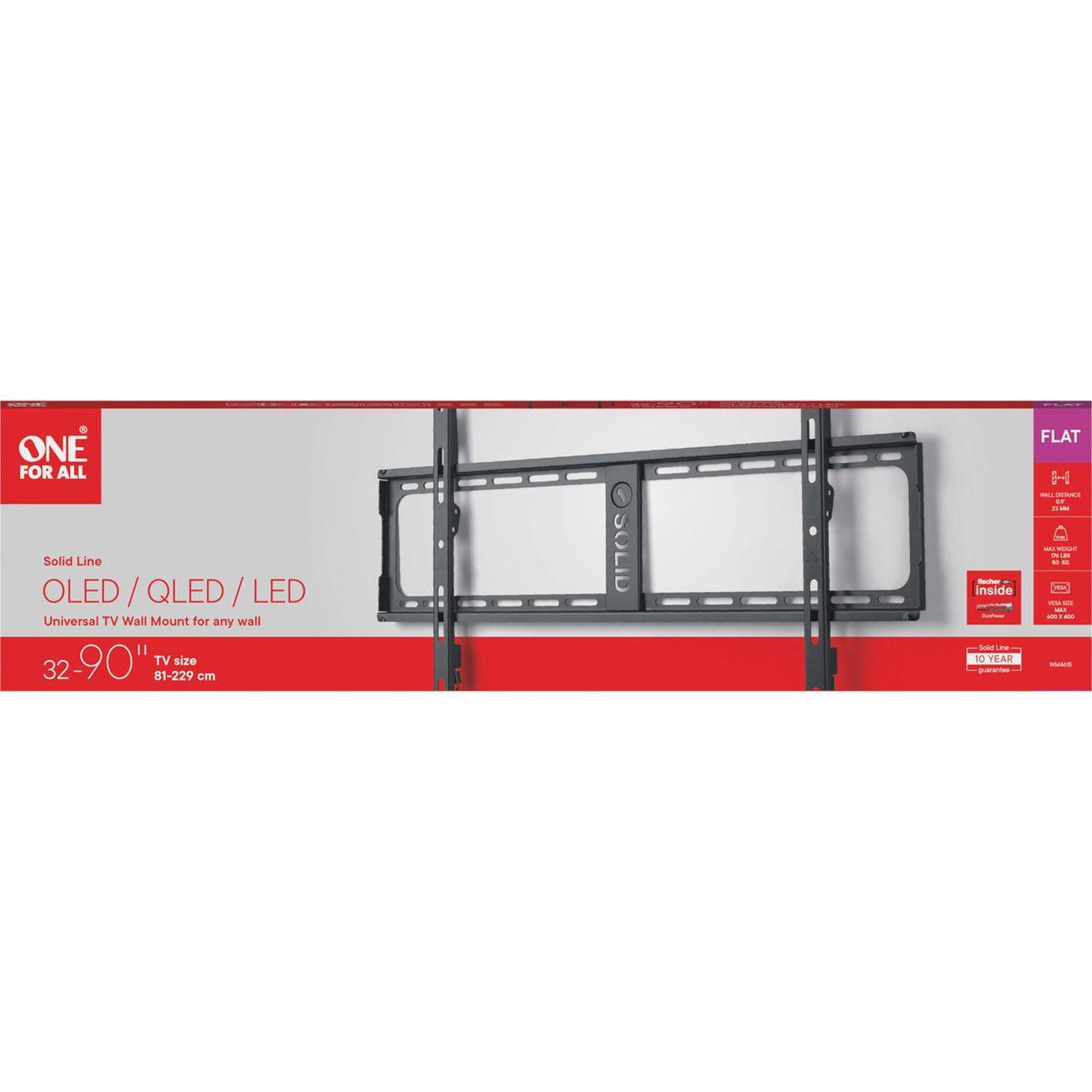 Voir la diapositive 5 : One For All Support mural tv tv solid inclinable 32''-90'' vesa 600