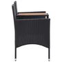 Voir la diapositive 3 : VIDAXL Banc de jardin 2places et table a the 143cm Resine tressee Noir