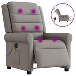 VIDAXL Fauteuil de massage inclinable electrique Taupe Tissu
