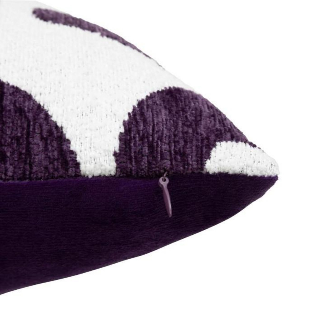 ATMOSPHERA Coussin Déco Chenille  Safina  40x40cm Violet