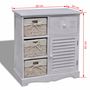 Voir la diapositive 6 : VIDAXL Armoire en bois 3 paniers gauches en tissage Blanc