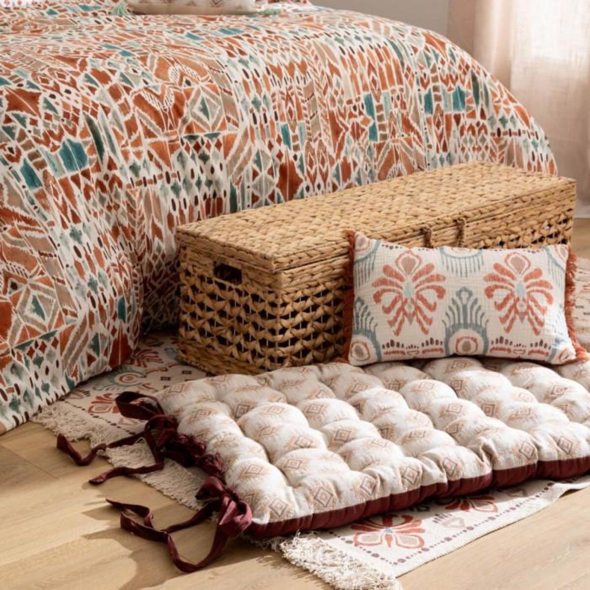 ATMOSPHERA Coussin Déco Imprimé  Ikat  30x50cm Multicolore